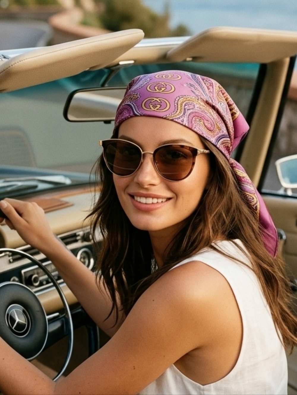 Michael Kors Adianna 1010 Brown Tortoiseshell & Gold Cat-Eye Sunglasses